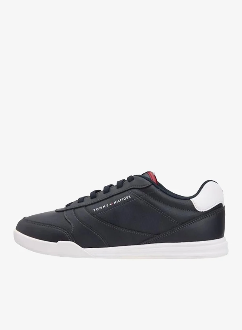 Tommy Hilfiger Contrast Heel Sneakers With Leather