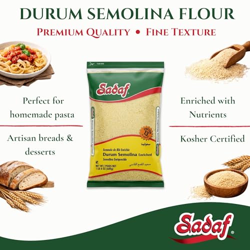 Sadaf Durum Semolina Fine  Enriched Durum Semolina for Cooking  Baking  Semolina Flour  Middle Eastern Cuisine  Kosher  24 Oz Resealable Bag - Image 5