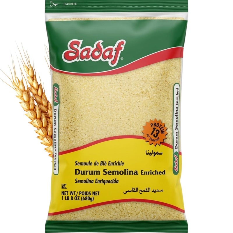 Sadaf Durum Semolina Fine  Enriched Durum Semolina for Cooking  Baking  Semolina Flour  Middle Eastern Cuisine  Kosher  24 Oz Resealable Bag - Image 3