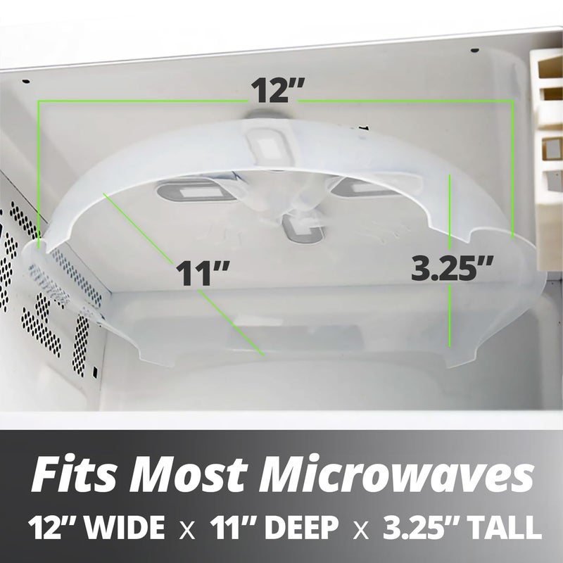 HOVER COVER Magnetic Splatter Cover, 12-Inch Clear BPA-Free Food Lid, Vented Plate Guard with Steam Vents, Anti-Splash Microwave Lid - Heather Gray - Image 2