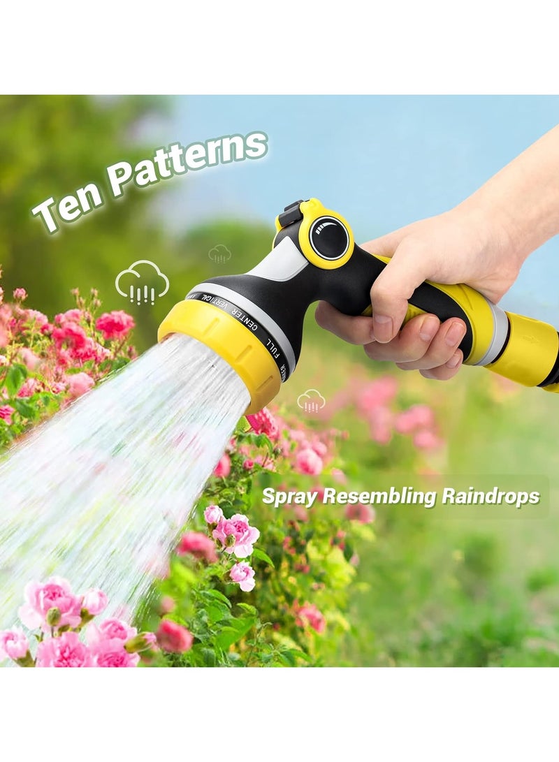 ارواق مسدس رش أنبوب خرطوم الحديقة، 10 أنماط قابلة للتعديل، مسدس فوهة خرطوم مع التحكم بالإبهام، فوهة خرطوم الضغط العالي لنباتات الري، غسيل السيارات، استحمام الحيوانات الأليفة وتنظيفها - Image 2