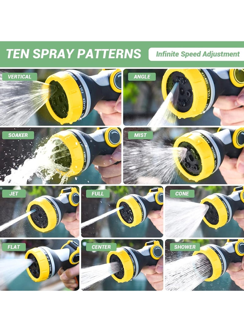 ارواق مسدس رش أنبوب خرطوم الحديقة، 10 أنماط قابلة للتعديل، مسدس فوهة خرطوم مع التحكم بالإبهام، فوهة خرطوم الضغط العالي لنباتات الري، غسيل السيارات، استحمام الحيوانات الأليفة وتنظيفها - Image 3