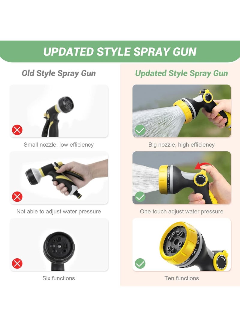 ارواق مسدس رش أنبوب خرطوم الحديقة، 10 أنماط قابلة للتعديل، مسدس فوهة خرطوم مع التحكم بالإبهام، فوهة خرطوم الضغط العالي لنباتات الري، غسيل السيارات، استحمام الحيوانات الأليفة وتنظيفها - Image 4