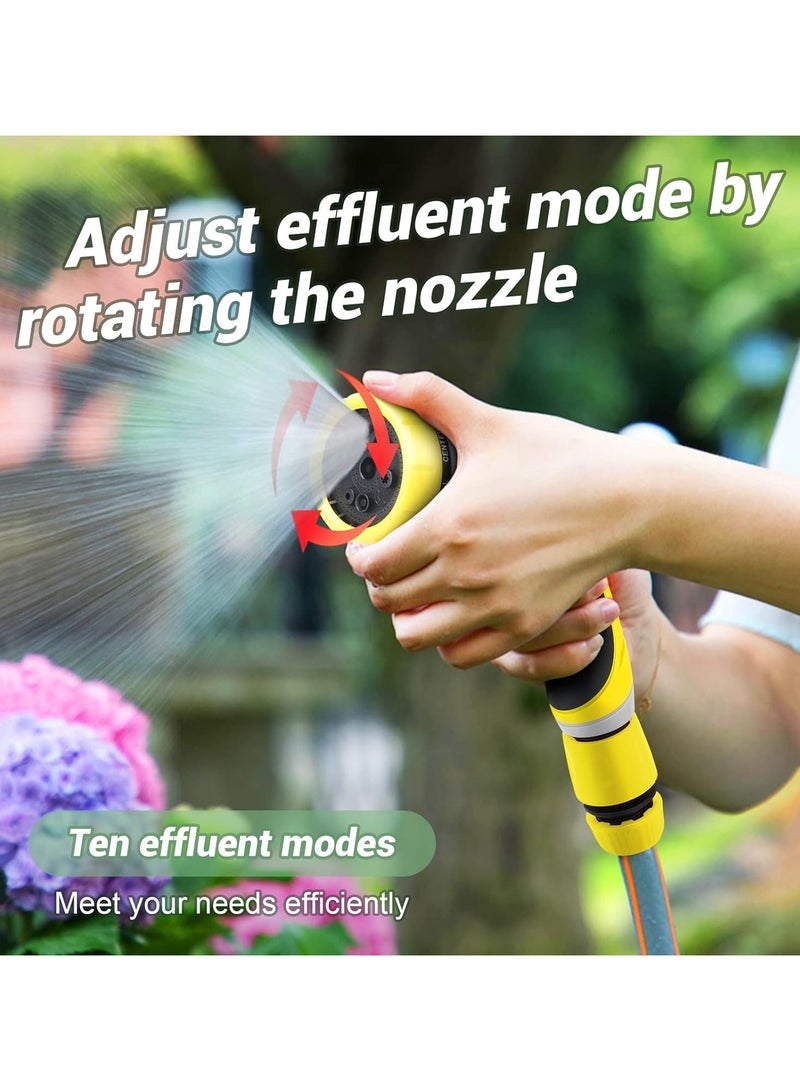 ارواق مسدس رش أنبوب خرطوم الحديقة، 10 أنماط قابلة للتعديل، مسدس فوهة خرطوم مع التحكم بالإبهام، فوهة خرطوم الضغط العالي لنباتات الري، غسيل السيارات، استحمام الحيوانات الأليفة وتنظيفها - Image 5
