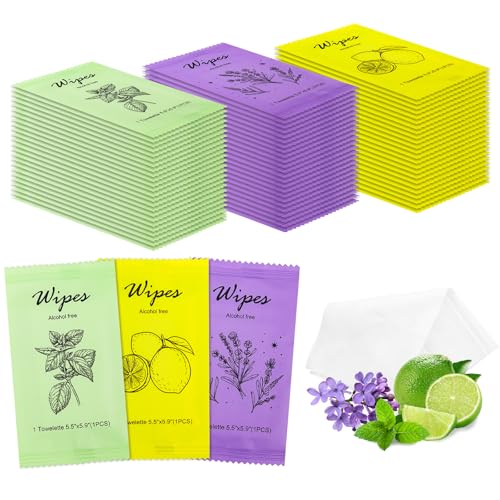 Twoworld Individual Hand Wipes Wet Wipes Travel Size,Wet Wipes Individually Wrapped Bulk Cleansing Travel Size Wipes for Wedding Travel Restaurant Barbecue(60) - Image 1