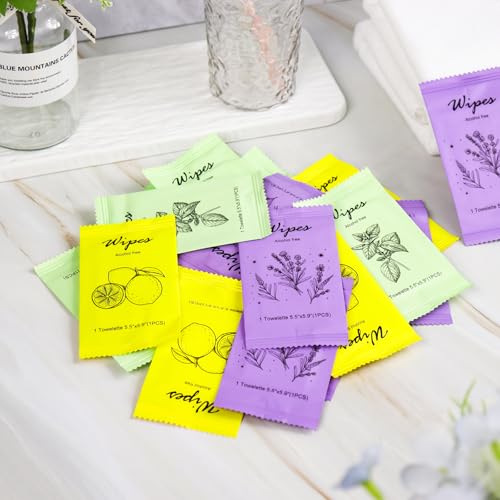 Twoworld Individual Hand Wipes Wet Wipes Travel Size,Wet Wipes Individually Wrapped Bulk Cleansing Travel Size Wipes for Wedding Travel Restaurant Barbecue(60) - Image 4