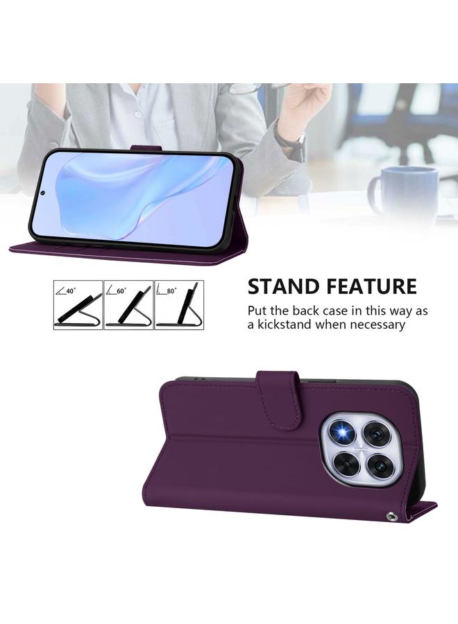 اس-توب جراب لهاتف Redmi Note 14 Pro 5G / 14 Pro+ 5G جراب هاتف من الجلد بلون سادة مع حبل - Image 3