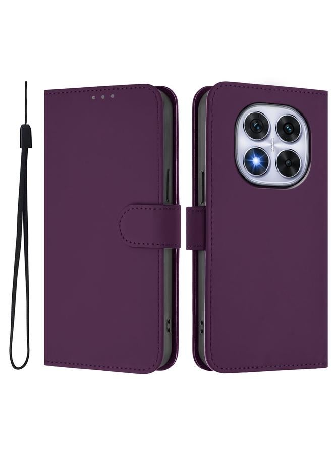 اس-توب جراب لهاتف Redmi Note 14 Pro 5G / 14 Pro+ 5G جراب هاتف من الجلد بلون سادة مع حبل - Image 2