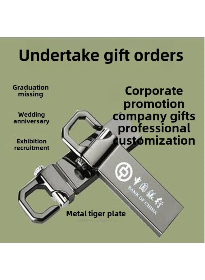 USB Flash Drive High-speed 3.0 Creative Metal USB Flash Drive 64G Gift Car 128G USB Flash Drive Lettering Logo-Color:Gray-Capacity:C10 High Speed Good Edition 64GB - Image 2