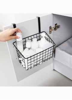 Mash Kitchen Hanging Basket Black Color Multifunctional Storage Racks Creative Over Cabinet Door Organizer Baskets Rack Practical Household Supplies Finishing Under Shelf Hanging Wire Storage Basket  - Image 4