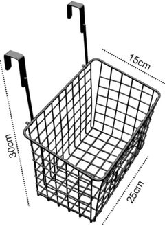 Mash Kitchen Hanging Basket Black Color Multifunctional Storage Racks Creative Over Cabinet Door Organizer Baskets Rack Practical Household Supplies Finishing Under Shelf Hanging Wire Storage Basket  - Image 5