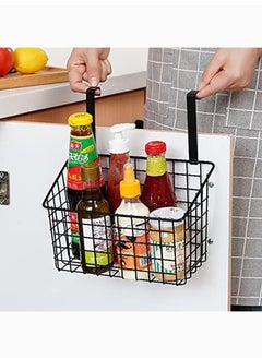 Mash Kitchen Hanging Basket Black Color Multifunctional Storage Racks Creative Over Cabinet Door Organizer Baskets Rack Practical Household Supplies Finishing Under Shelf Hanging Wire Storage Basket  - Image 2