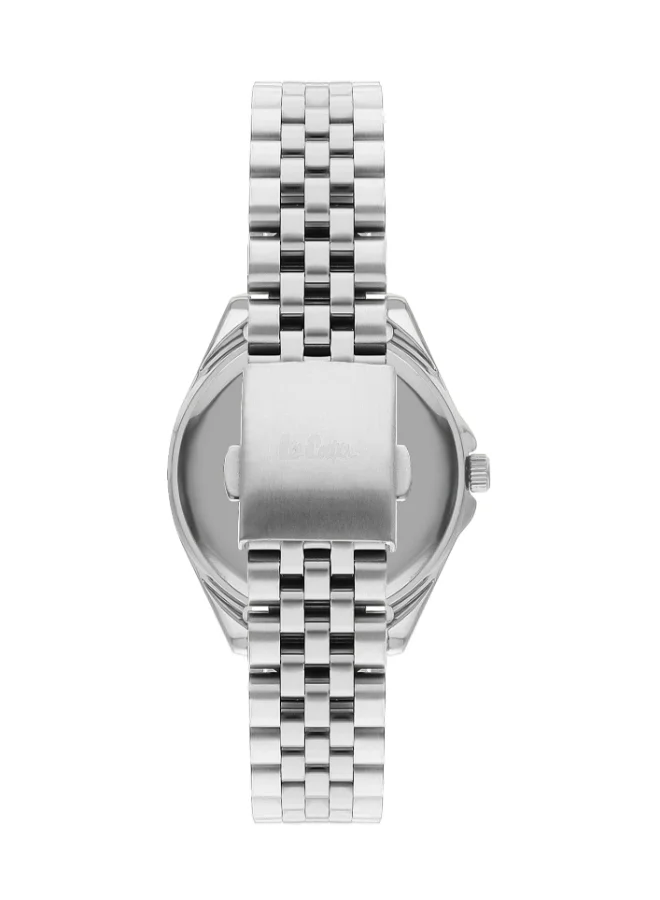 Lee Cooper Lee Cooper Women's VX3JE1 Movement Watch, Multi Function Display and Metal Strap - LC07837.390, Silver