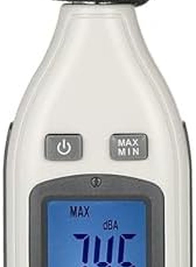 مقياس مستوى الصوت الرقمي من 30 ديسيبل إلى 130 ديسيبل مع شاشة عرض الكريستال السائل، تثبيت البيانات، وإيقاف التشغيل التلقائي. - Image 1