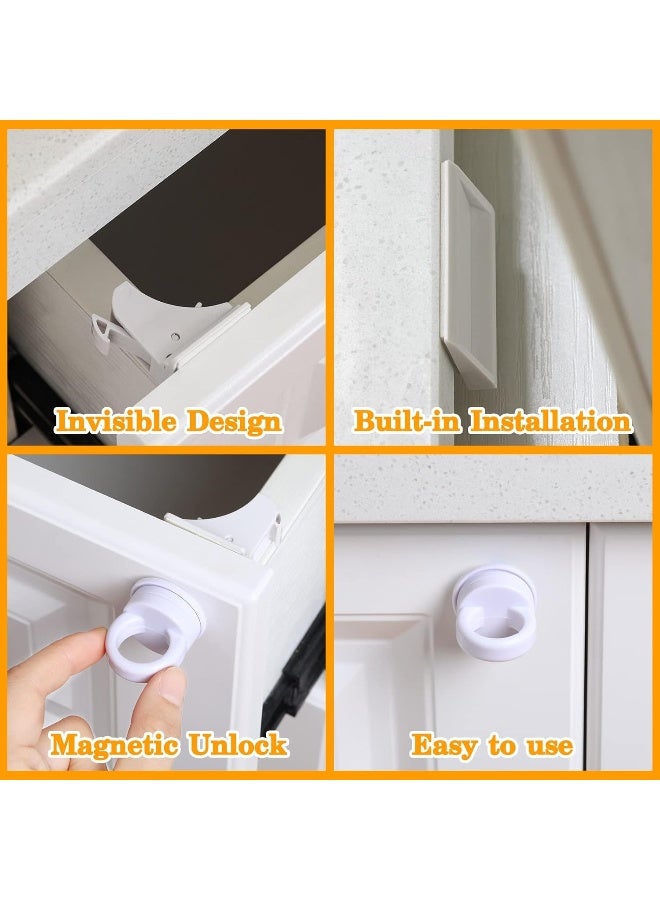 Kingdder 4 Sets Magnetic Cabinet Locks Keys Baby Proofing Child Safety Magnet Drawer Replacement Keys - Image 5