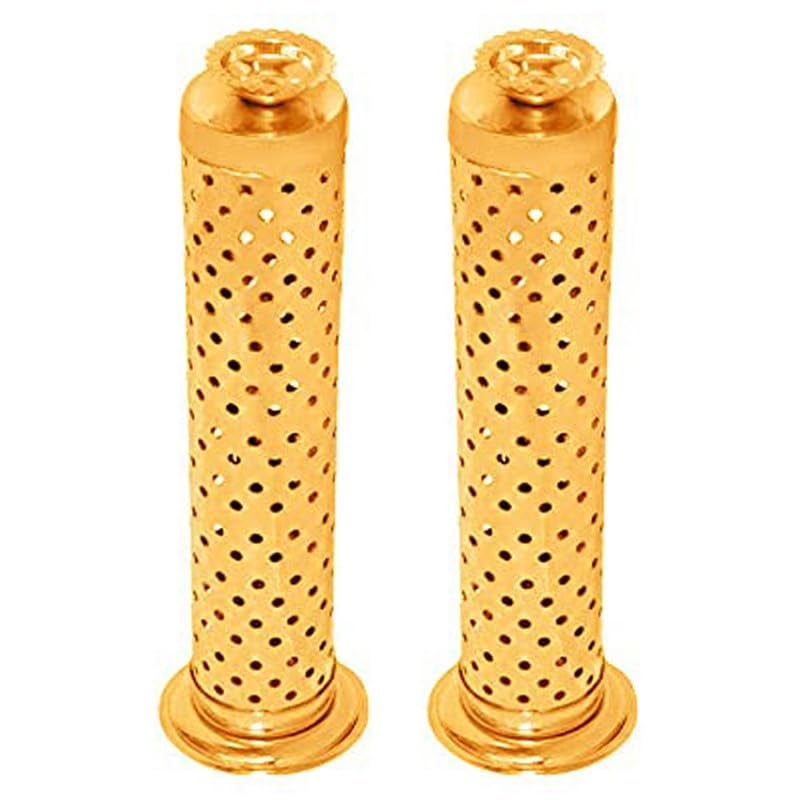 Mini House Mini House Stainless Steel Agarbatti Incense Stick Stand Holder with Ash Catcher Dhoop Holder on Top for Home Office Temple Made in India Pack of 2 Gold