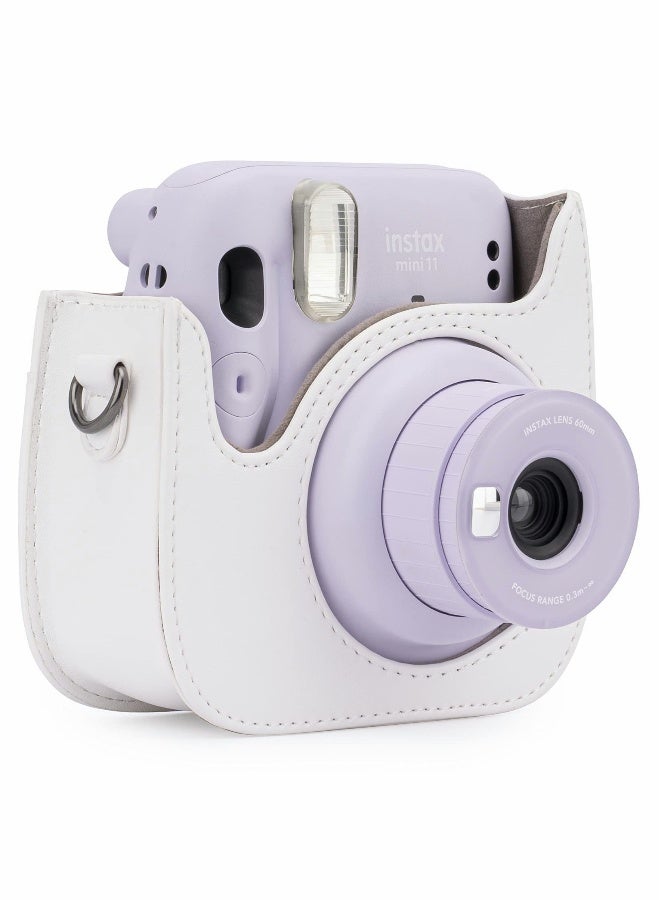 SYOSI PU Leather Camera Case for Fujifilm Instax Mini 11, with Adjustable Strap and Pocket (Panda)  - Image 3