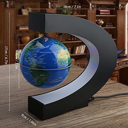 REHAVE Novelty Gifts for Kids Boys Girls Birthday Gift for Men Gifts for Boss Boyfriend Graduation Gift for Him Magnetic Levitation Floating World Map Globe with C Shape Base With LED Lights - Image 5