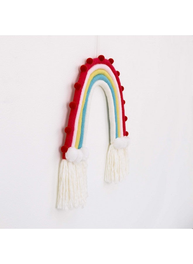NoJo Rainbow Tapestry & White Yarn Wall Decor Red Pink Yellow Blue (7113019P) - Image 4