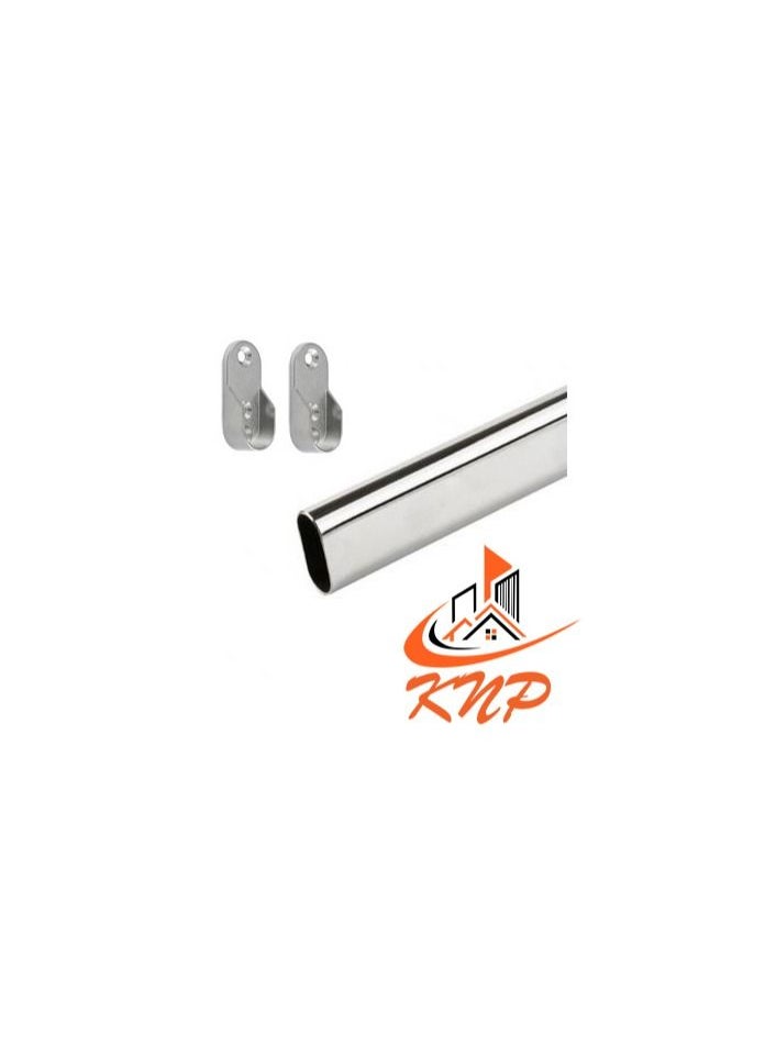 KNP KNP Oval Pipe for Wardrobe with Side Brackets - 150cm  - Image 3