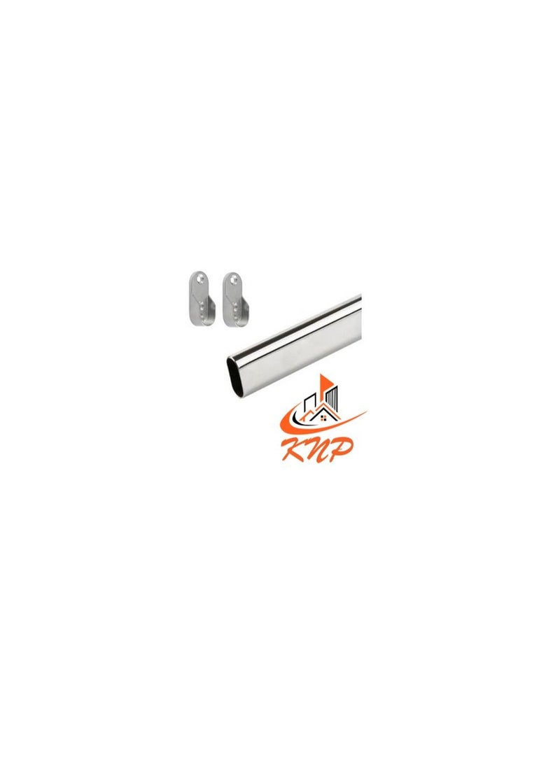 KNP KNP Oval Pipe for Wardrobe with Side Brackets - 150cm  - Image 1
