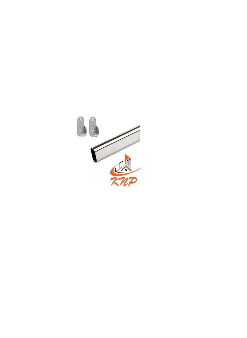 KNP KNP Oval Pipe for Wardrobe with Side Brackets - 150cm  - Image 2