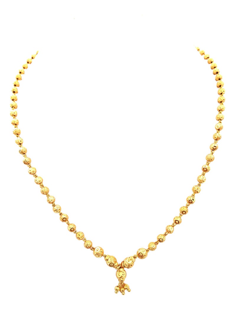 JHB Gold Plated Beads Matar mala short Chain for Women and Girls - Image 1