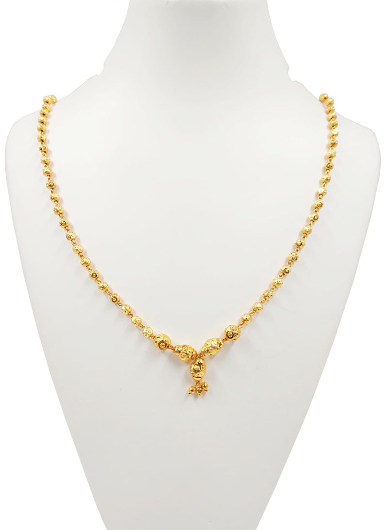 JHB Gold Plated Beads Matar mala short Chain for Women and Girls - Image 3