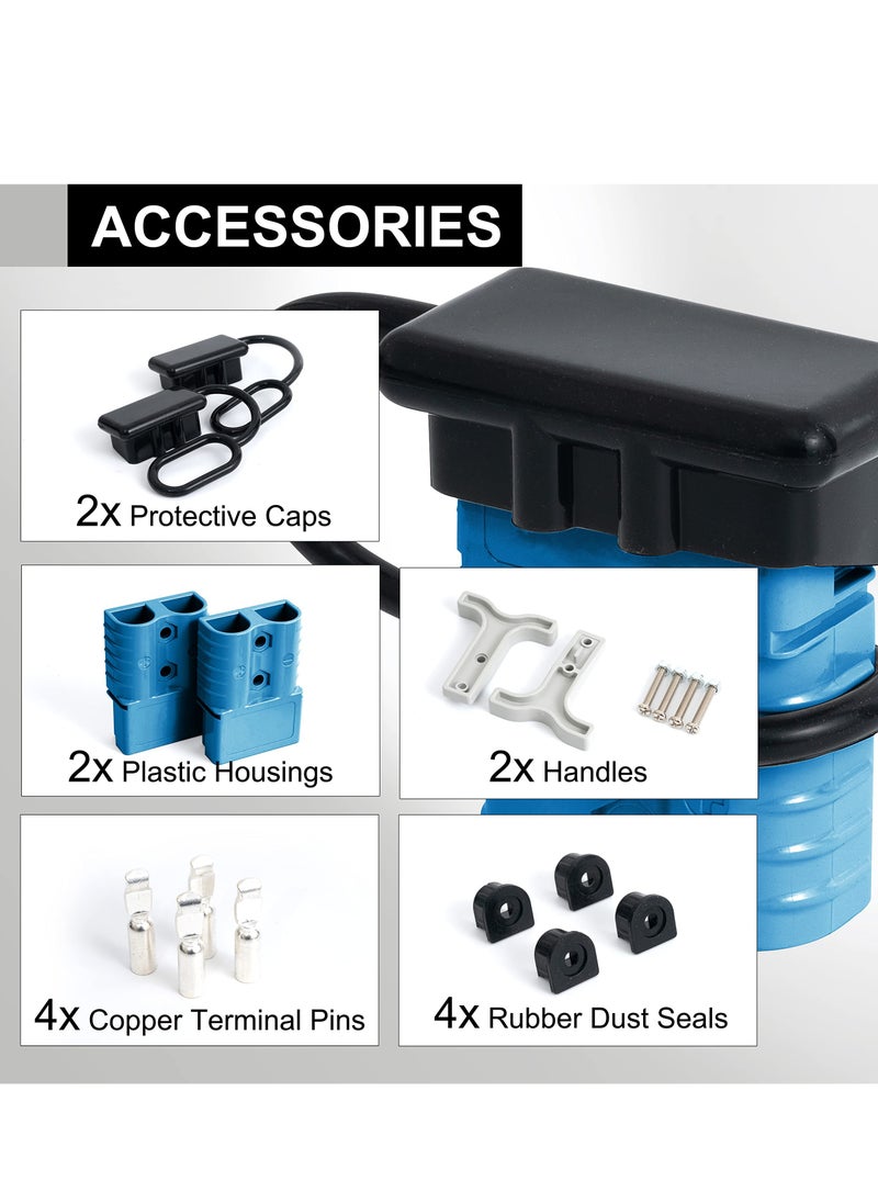 Excefore Wire Connector 2 Pack, 120A 4-6 Gauge Battery Quick Connect Disconnect Wire Harness Plug, 12V to 36V Battery Quick Connect Disconnect Set for Car Bike ATV Winches Lifts Motors More (Blue)  - Image 4