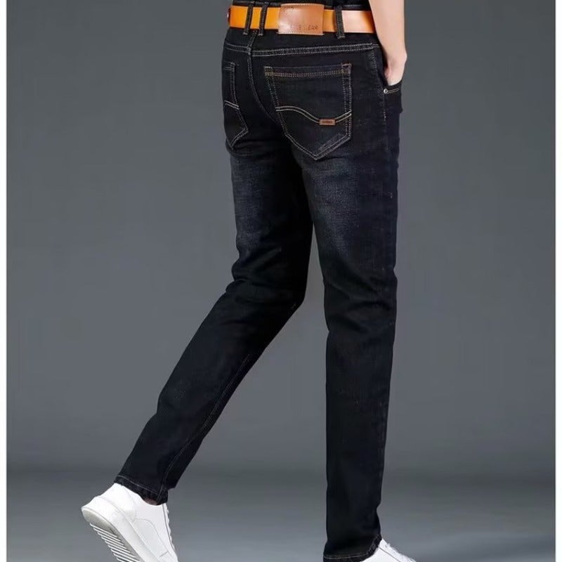 Mens Slim Fit Stretch Summer Jeans Lightweight Casual Blue  - Image 2
