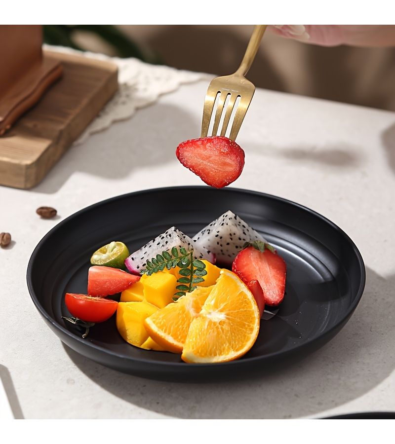 4 Pieces Skeleton And Rose Plastic Plates Lightweight Dishwasher Safe Fruit Snack Dessert Salad Pasta Plates For Halloween Day Of The Dead Christmas Thanksgiving - Image 5