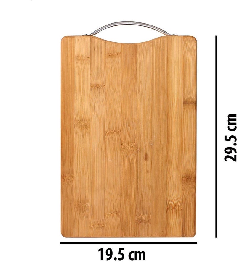 NEW SNEHARI NEW SNEHARI Large NonSlip Wooden Bamboo Cutting Board with Antibacterial Surface with Premium Stainless Steel Handle Brown  - Image 2