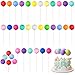 Skylety 30 Pcs Colorful Balloon Cake Toppers Mini Balloons on a Stick Birthday Cake Topper Decorations Rainbow Cupcake Picks Clay Ball for Birthday Wedding Baby Shower DIY PartyAssorted Color - Image 3