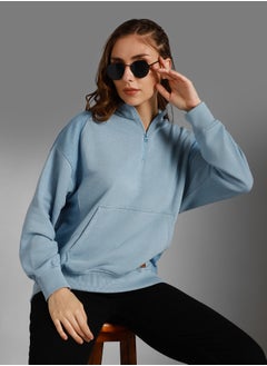 HIGH STAR Women Blue Sweatshirt  - Image 4