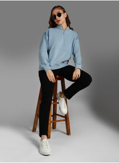 HIGH STAR Women Blue Sweatshirt  - Image 3