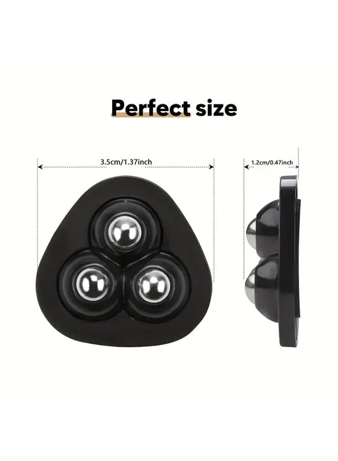 White 8 Pack Adhesive No Drill Stainless Steel Rolling Ball Casters 360 Degree Rotating Durable Silent Furniture Wheels - Image 2