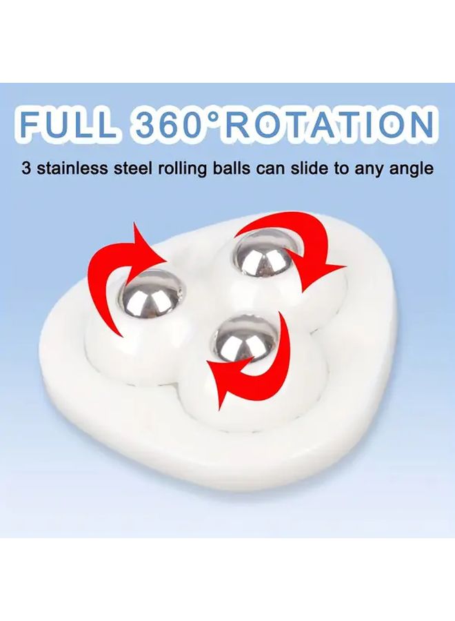 White 8 Pack Adhesive No Drill Stainless Steel Rolling Ball Casters 360 Degree Rotating Durable Silent Furniture Wheels - Image 4