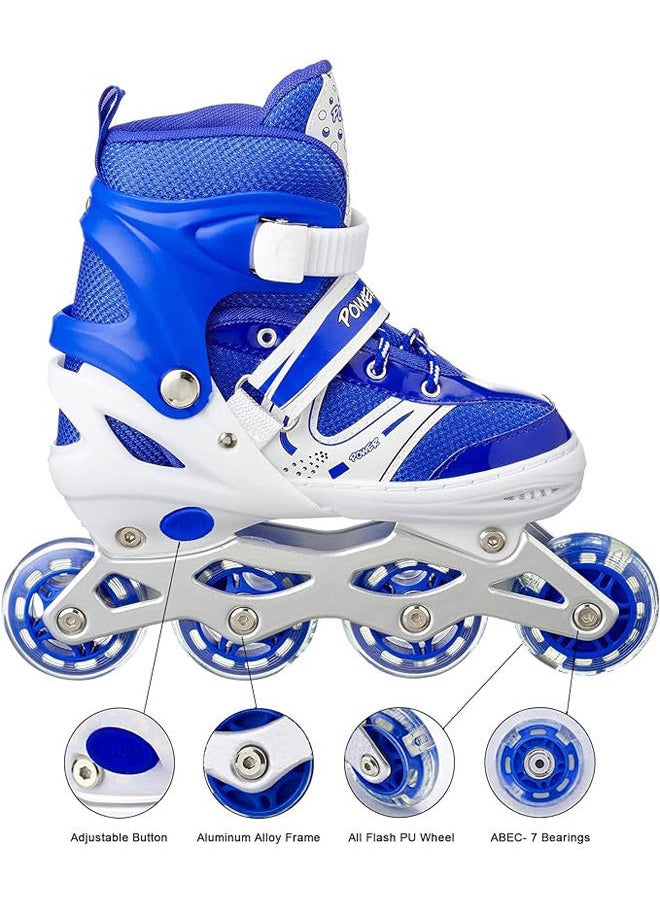 POWER Adjustable Roller Skate Shoes Led Light Single Row 4-Wheels Size 31-34  - Image 4