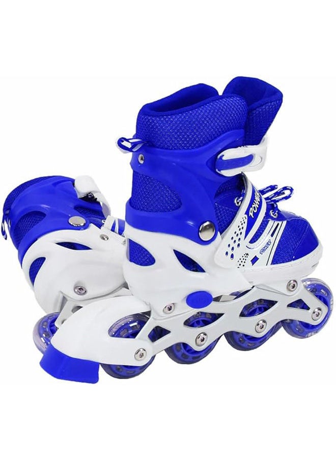 POWER Adjustable Roller Skate Shoes Led Light Single Row 4-Wheels Size 31-34  - Image 2