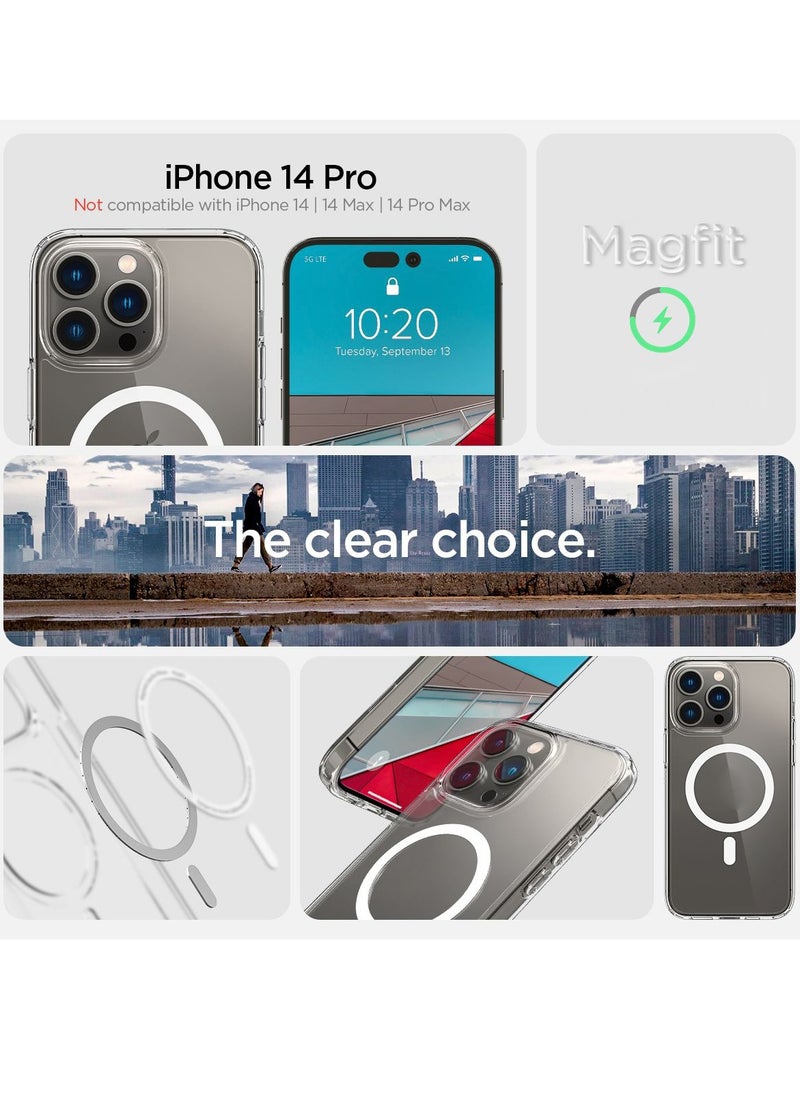 Generic - Apple iPhone 14 Pro Premium Combination Anti-Yellowing Mag Case Cover with Magsafe 6.1inch - Clear|White - Image 1