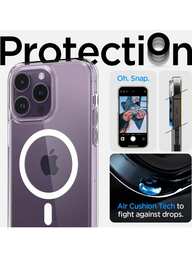Generic - Apple iPhone 14 Pro Premium Combination Anti-Yellowing Mag Case Cover with Magsafe 6.1inch - Clear|White - Image 1