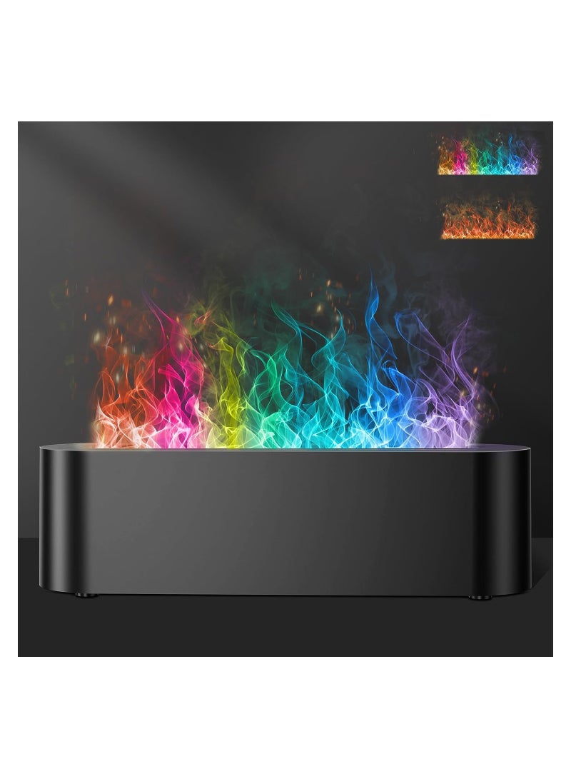 Colorful Flame Fire Diffuser Humidifier, 7 Colors Changing Oil Diffuser, Ultra-Quiet Aroma Essential Oils Aromatherapy Diffusers for Home, Office, A Large Room Yoga, A Bedroom(Waterless Auto Off)  - Image 1