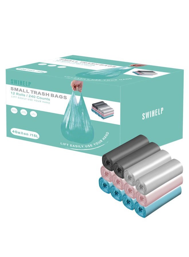 SWIHELP Small Trash Bags 15L 4 Gallon - 240 Count - Image 1