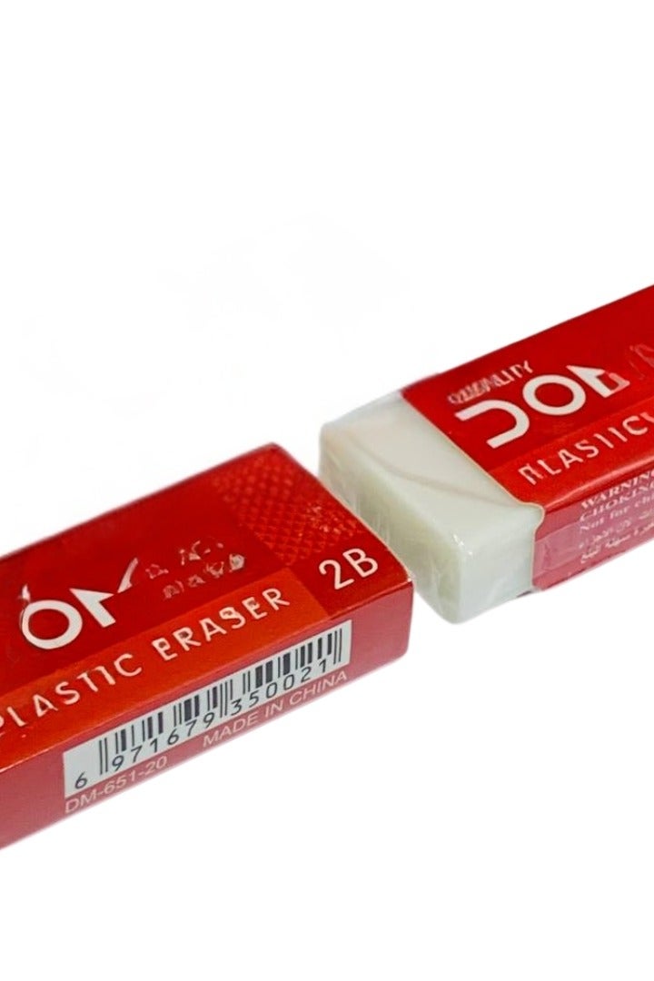 DOMS White Plastic Eraser 18-2B 860 – High Quality for Precise Pencil Mark Removal - Image 1