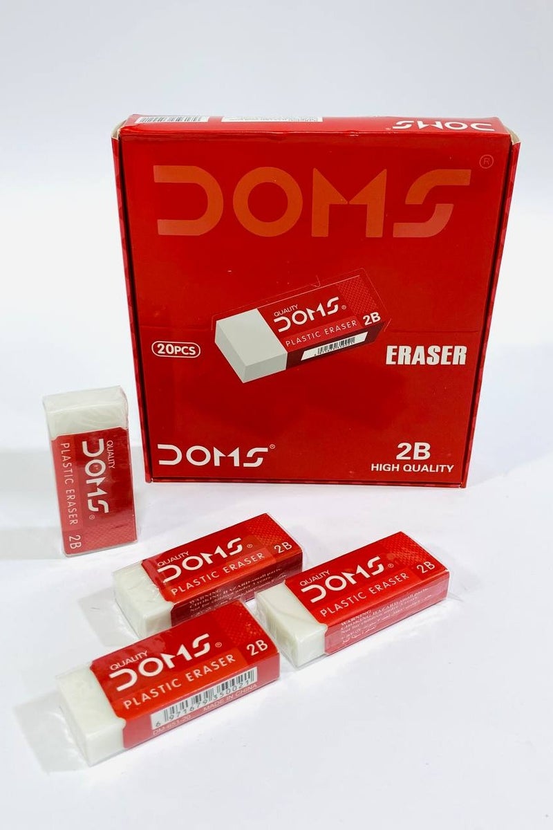 DOMS White Plastic Eraser 18-2B 860 – High Quality for Precise Pencil Mark Removal - Image 2