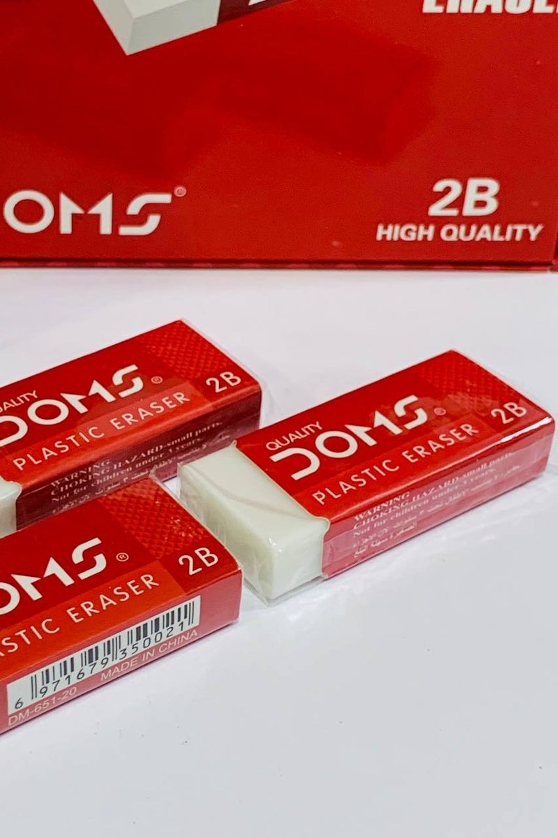 DOMS White Plastic Eraser 18-2B 860 – High Quality for Precise Pencil Mark Removal - Image 3