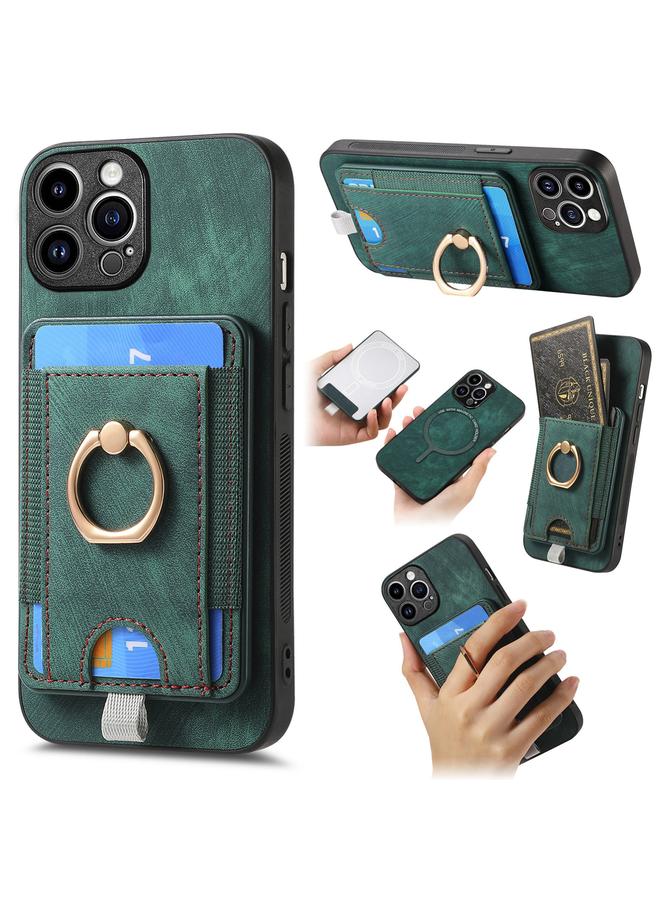 Zaboon Case For iPhone 13 Pro Max Retro Splitable Magnetic Card Bag Leather Phone Case - Image 1