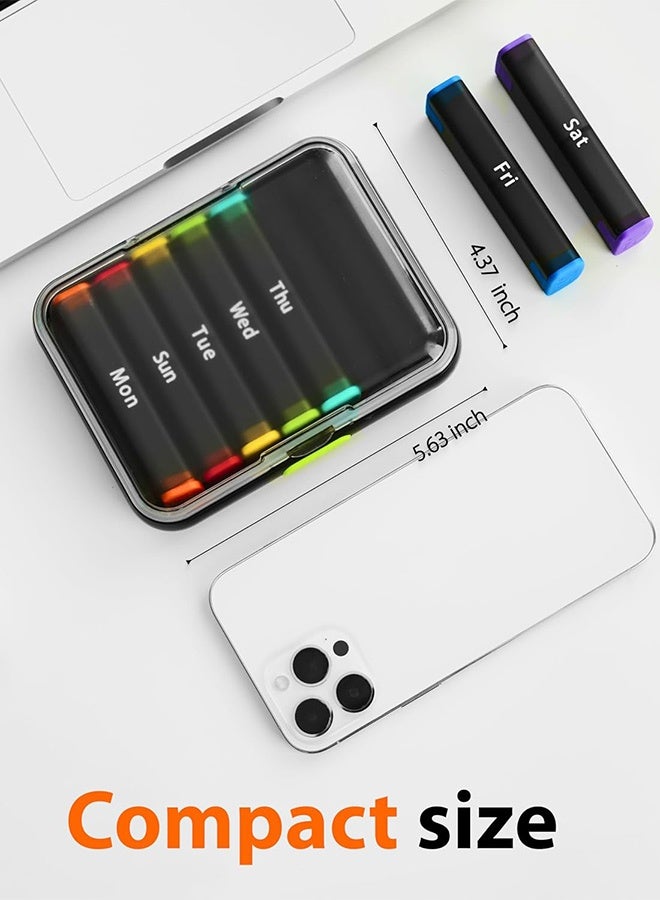 Weekly Pill Organizer 2 Times a Day - Pill Box 7 Day Am Pm - Travel Medicine Organizer Twice Daily Vitamin Holder Portable Supplement Case Week Morning Night Med Dispenser Detachable Container - Image 3