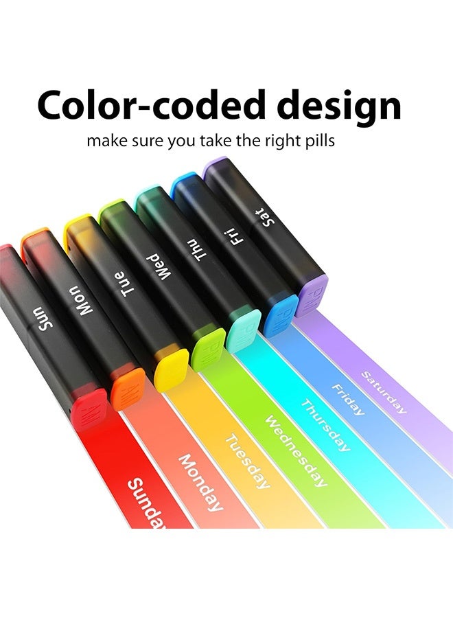 Weekly Pill Organizer 2 Times a Day - Pill Box 7 Day Am Pm - Travel Medicine Organizer Twice Daily Vitamin Holder Portable Supplement Case Week Morning Night Med Dispenser Detachable Container - Image 2