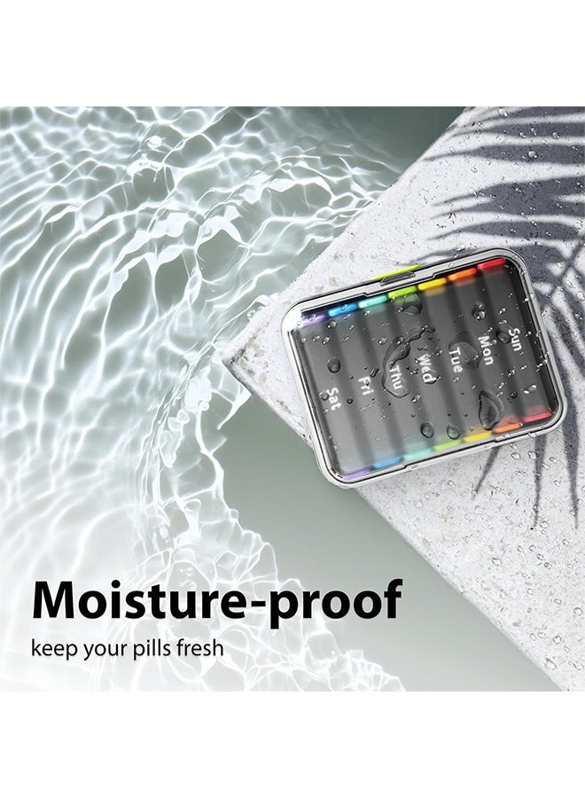 Weekly Pill Organizer 2 Times a Day - Pill Box 7 Day Am Pm - Travel Medicine Organizer Twice Daily Vitamin Holder Portable Supplement Case Week Morning Night Med Dispenser Detachable Container - Image 5